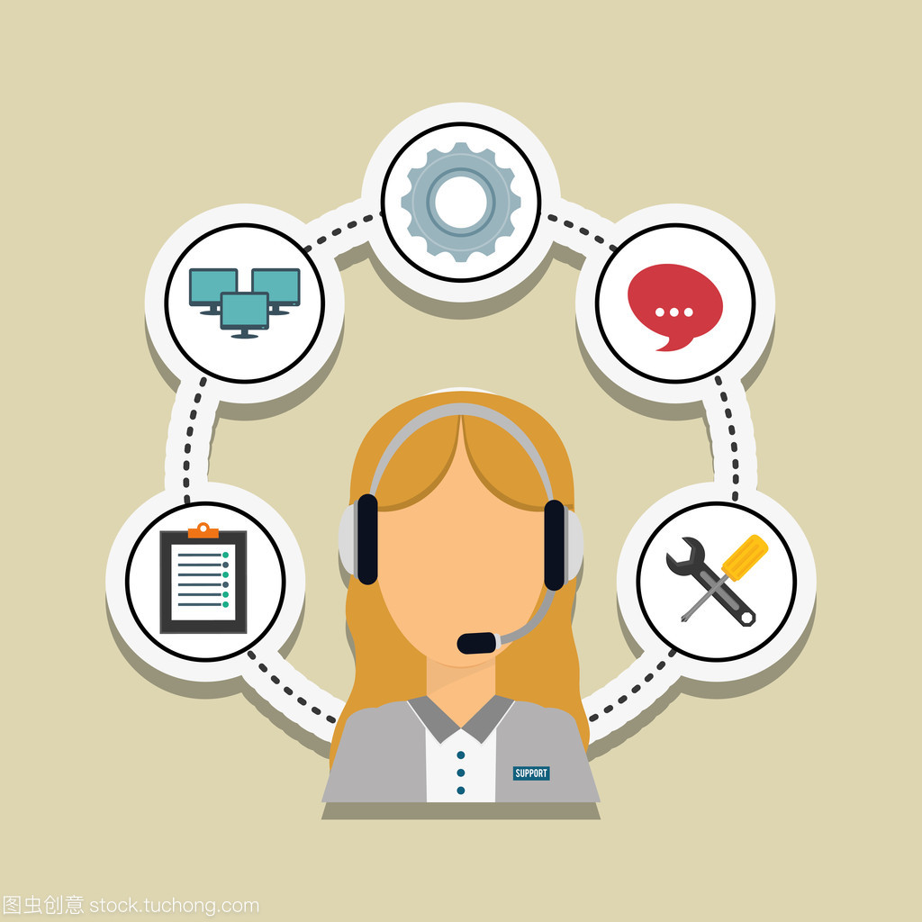 技術與溝通的視覺橋梁 技術服務與電話中心圖標設計的市場調研分析