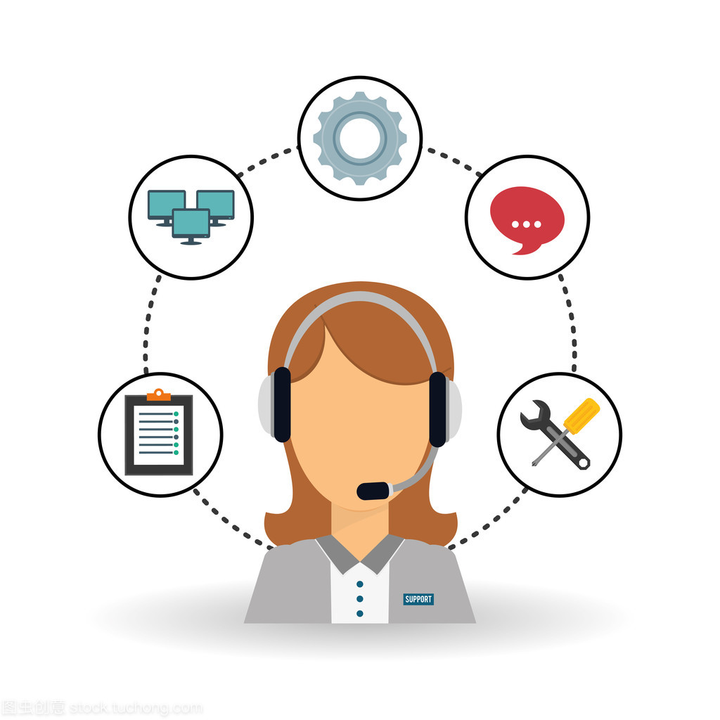 技術服務和電話中心圖標設計 矢量圖設計服務詳解